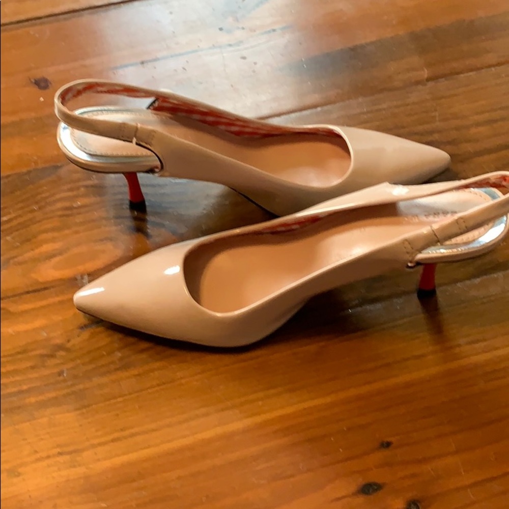Zara kitten heeled sling back pumps